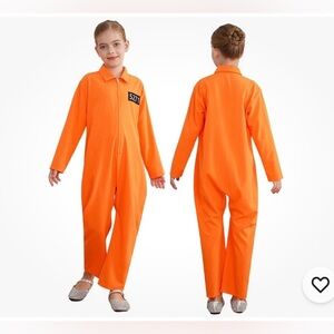 Kids Orange Prisoner Jumpsuit Costume